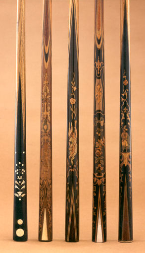 Marquetry Billiard or French Cues