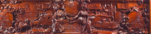 carvings on the Billiard table