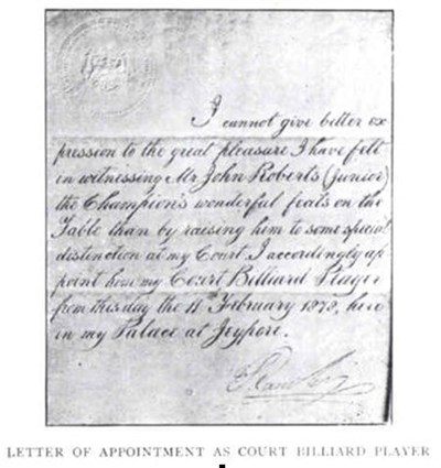 Letter of appointment of John Roberts