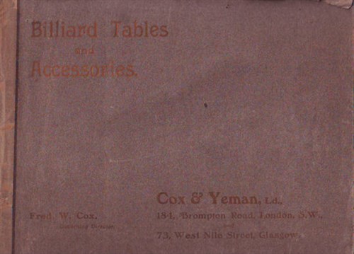 Cox & Yeman catalogue front cover 