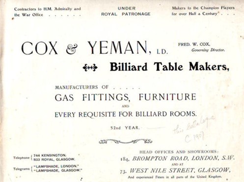 Cox & Yeman Catalogue